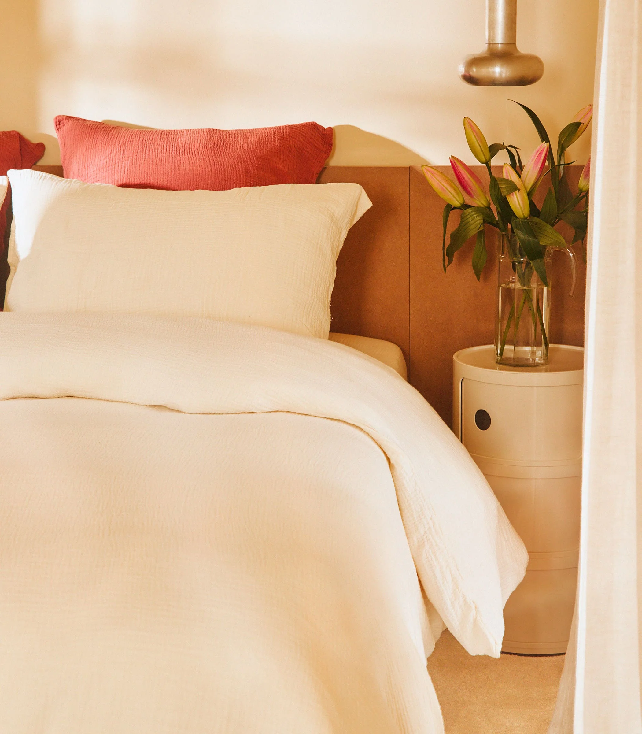 Drap housse en gaze de coton - Blanc vanille - Image 5