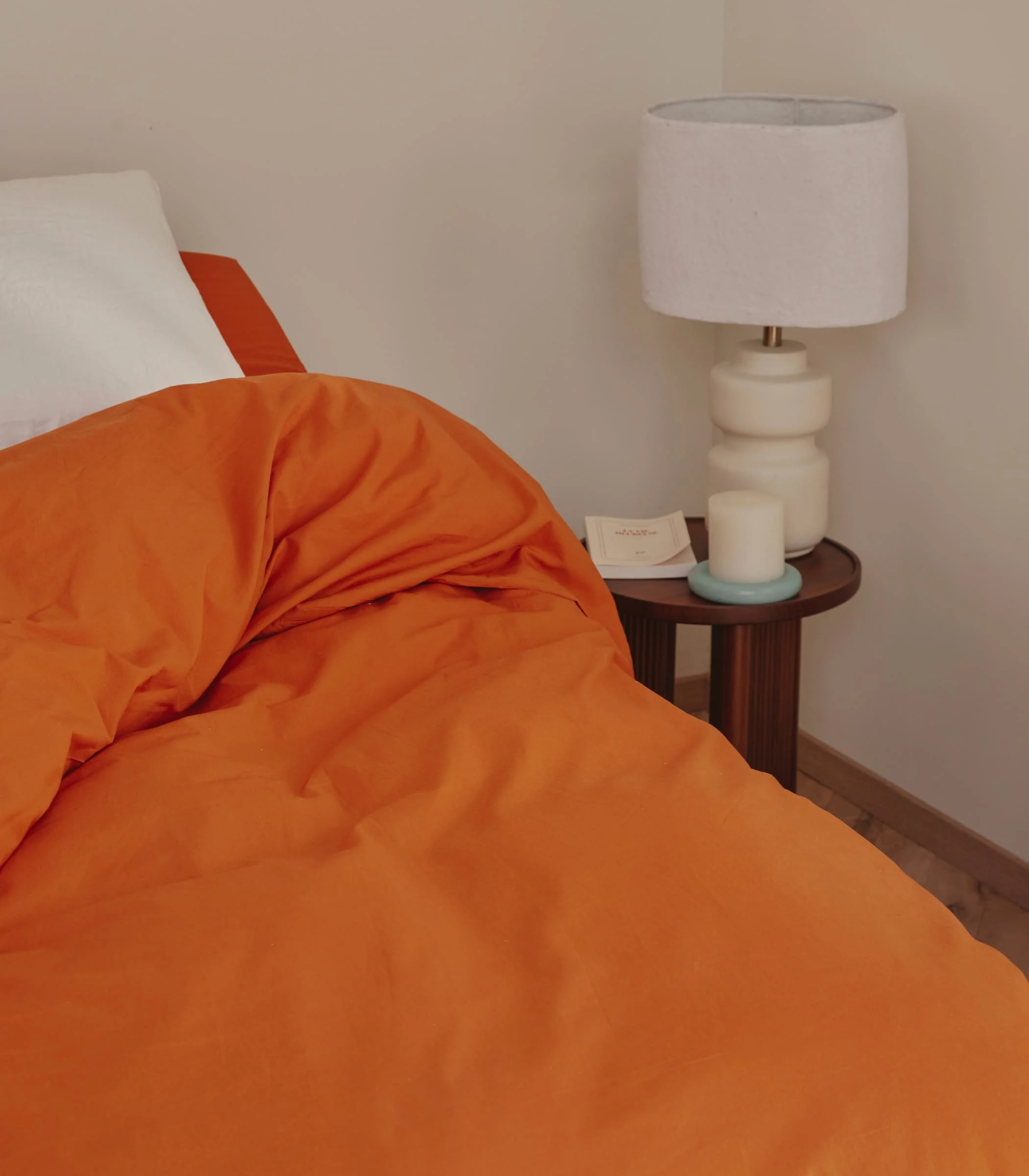 Housse de couette en percale de coton - Orange magma - Image 5