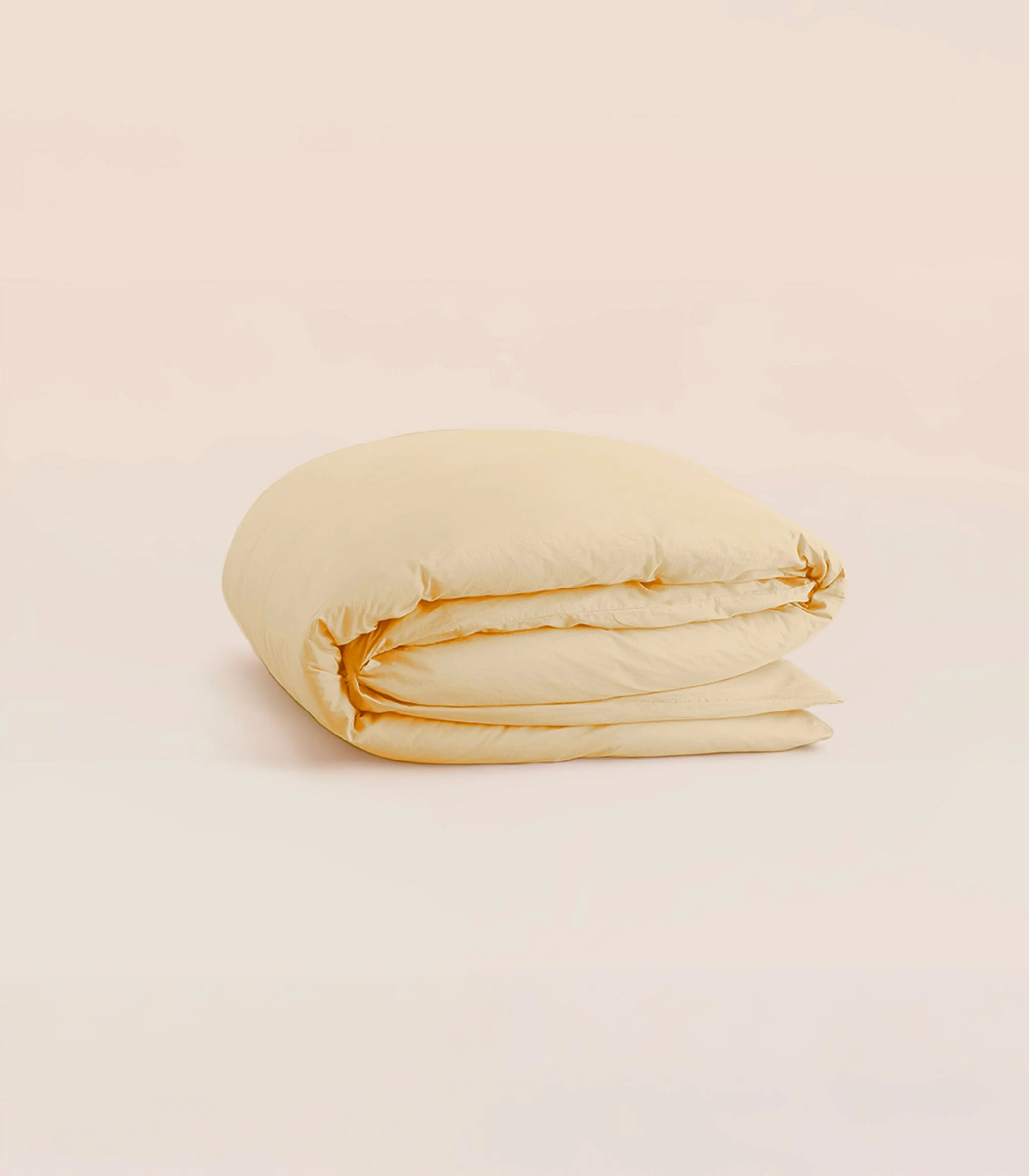 Housse de couette en percale de coton - Jaune beurre