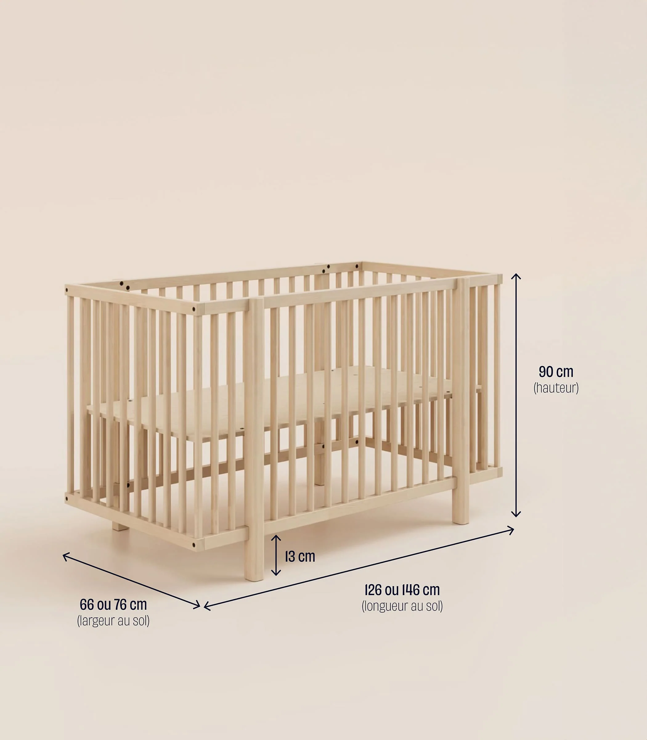 Lit bébé - Gris plume - Image 7