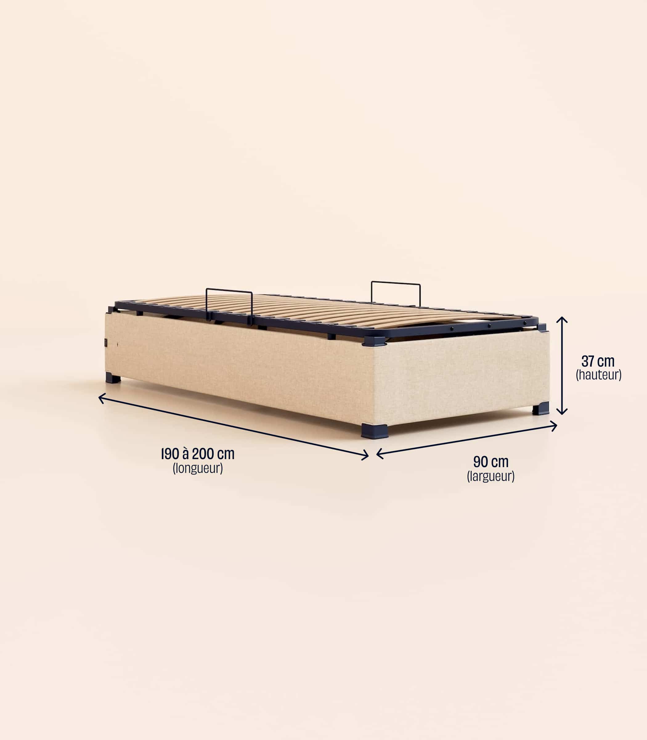 Lit coffre enfant - Beige - Image 11
