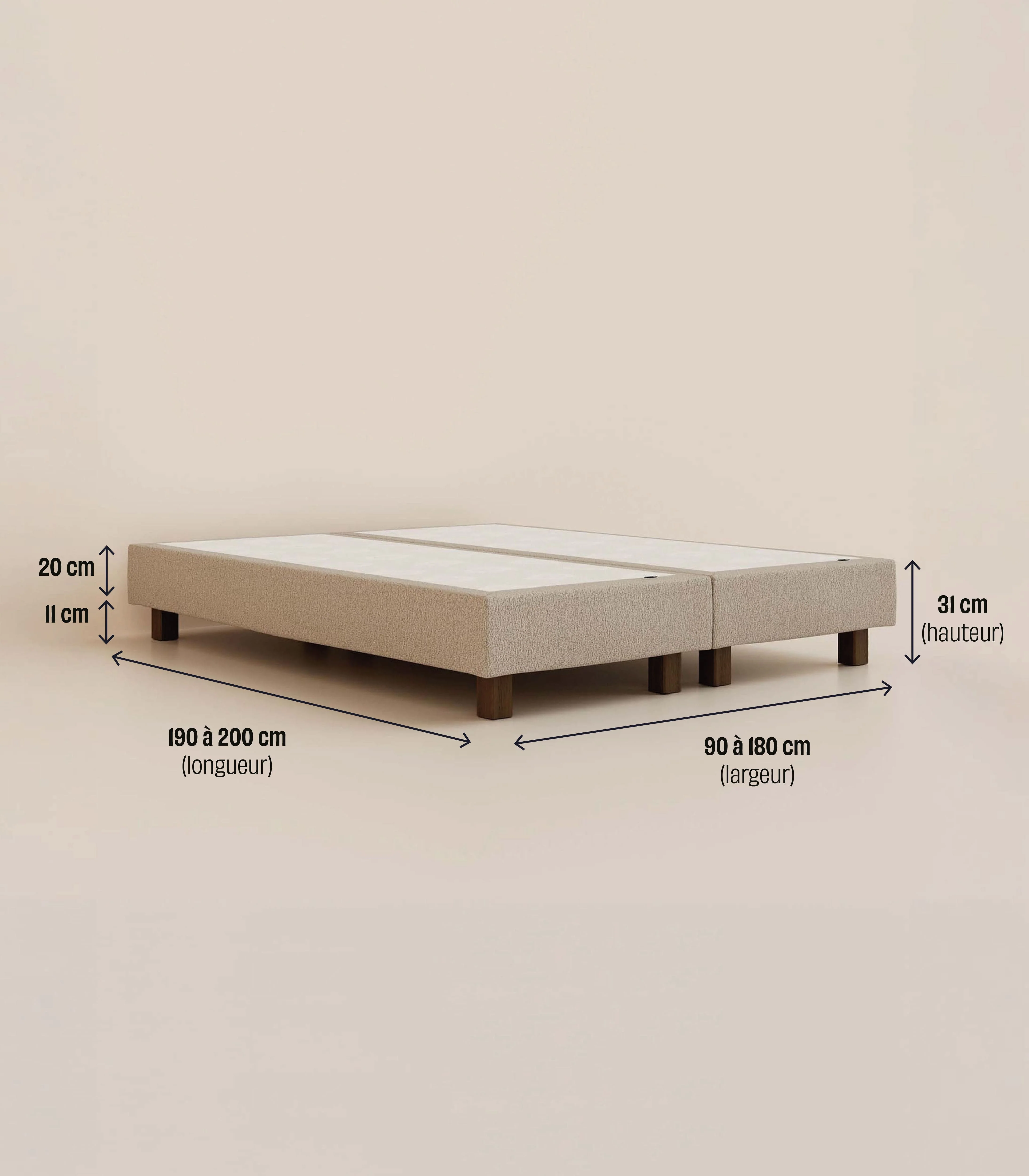 Sommier Boxspring - Greige velouté - Image 6