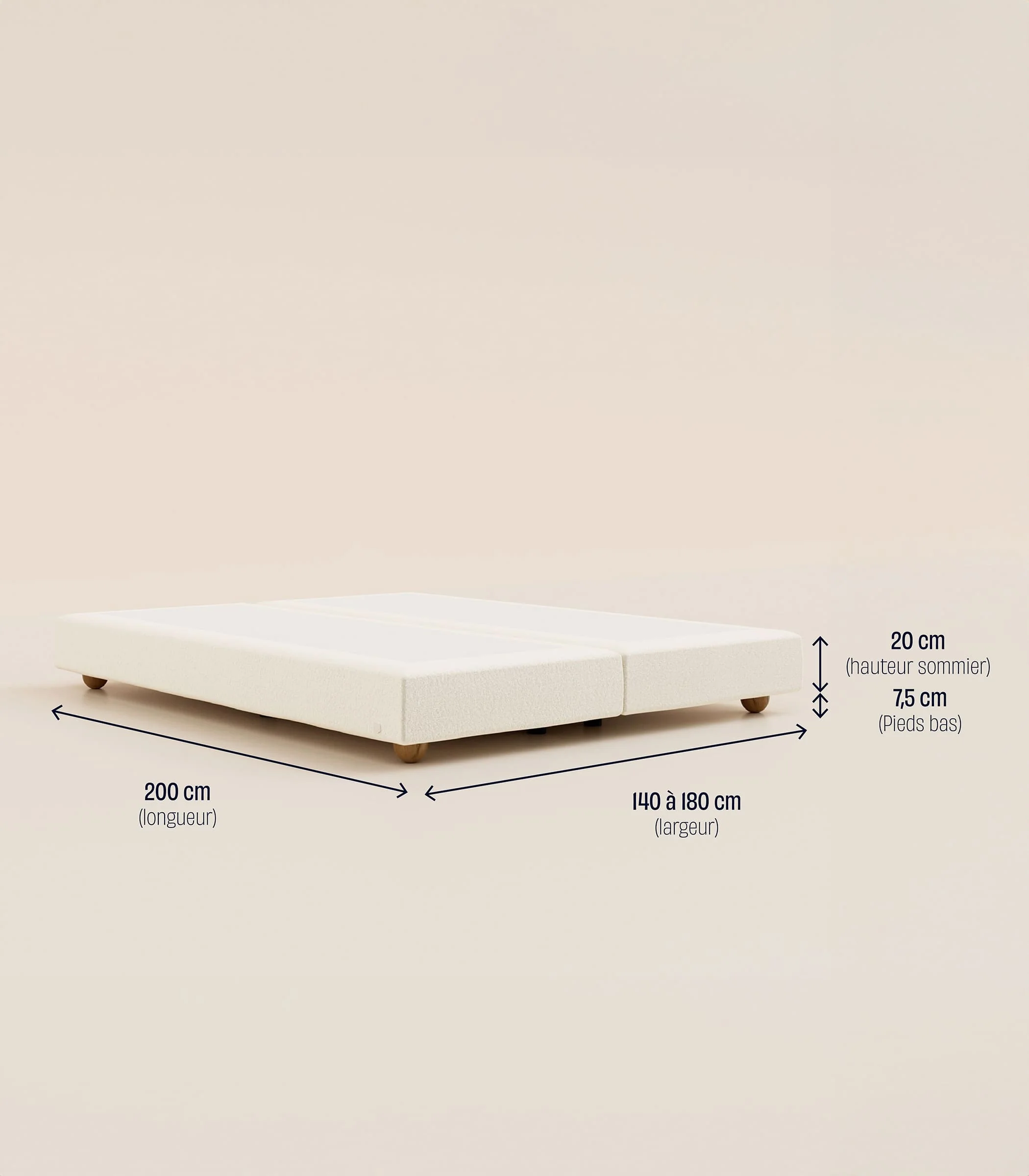 Sommier Grand Ours - Velours Havane - Image 17