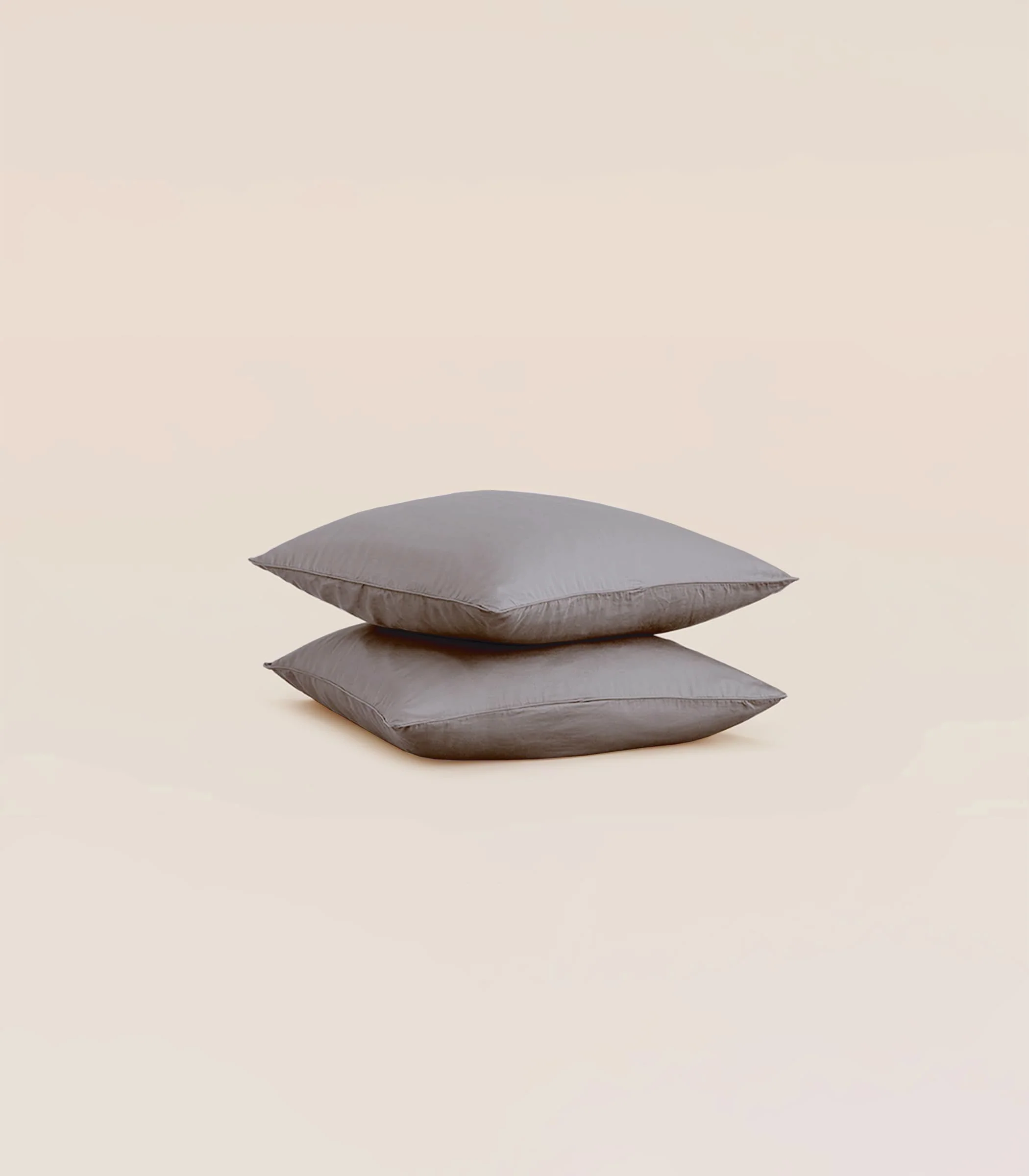 Taies d'oreiller en satin de coton - Gris levant